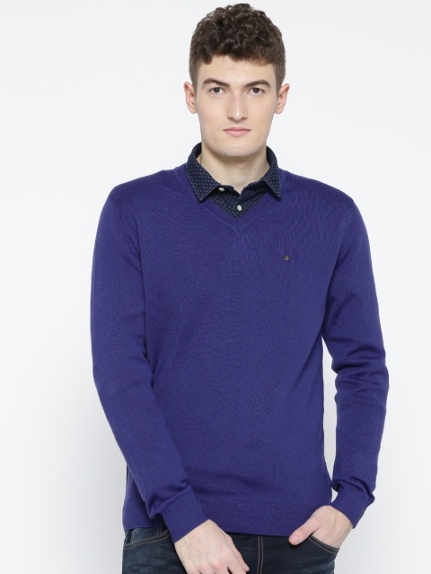 

Blackberrys Men Blue Solid Sweater
