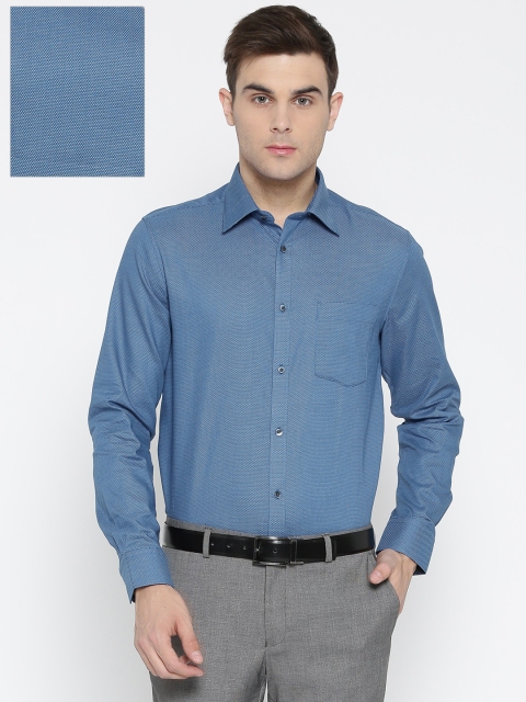 

Blackberrys Men Blue Slim Fit Self-Design Formal Shirt