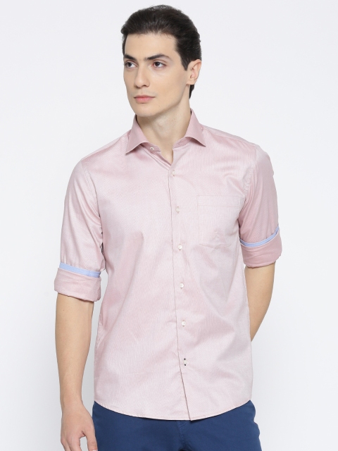 

Blackberrys Men Dusty Pink Slim Fit Solid Smart Casual Shirt