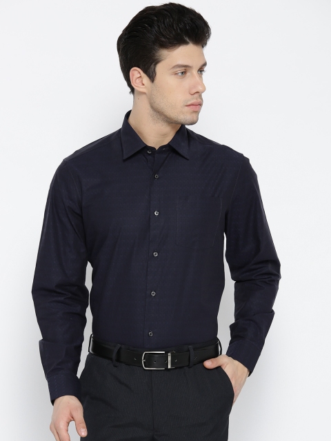 

Blackberrys Men Black & Navy Regular Fit Self-Design Partywear Shirt