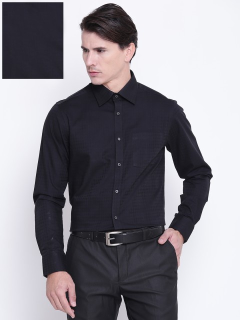 

Blackberrys Men Black Slim Fit Self-Design Formal Shirt