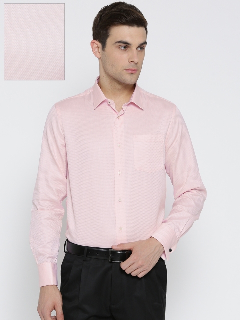 

Blackberrys Men Pink Smart Regular Fit Self Design Formal Shirt