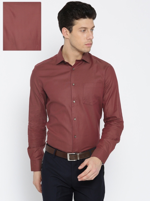 

Blackberrys Men Rust Orange Slim Fit Solid Formal Shirt