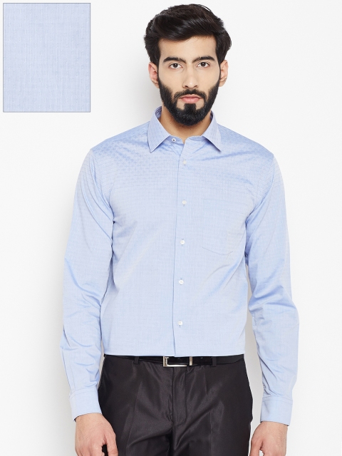 

Blackberrys Men Blue Slim Fit Self Design Formal Shirt