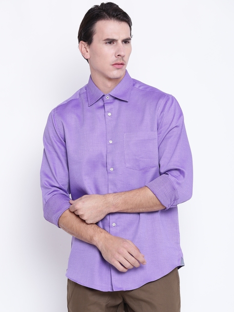 

Blackberrys Men Purple Smart Regular Fit Self Design Casual Shirt