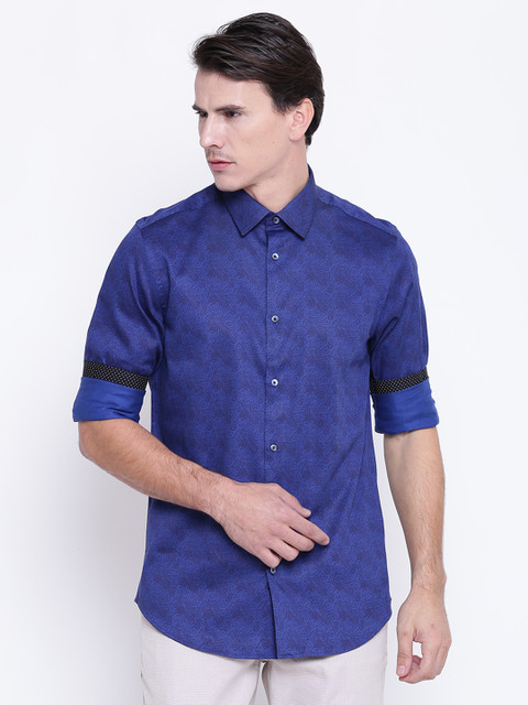 

Blackberrys Men Blue Slim Fit Printed Casual Shirt
