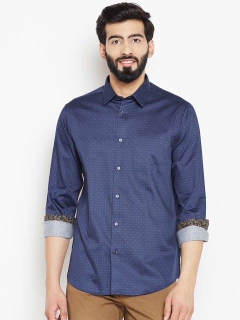 

Blackberrys Men Blue Printed Casual Shirt