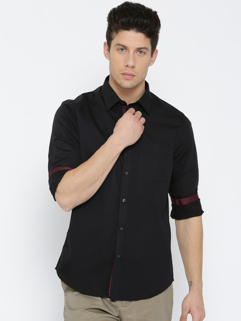 

Blackberrys Men Black Slim Fit Solid Casual Shirt