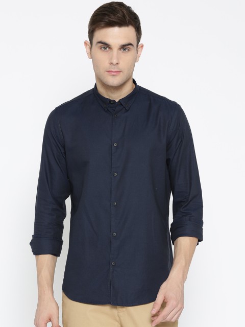 

Blackberrys Men Navy Slim Fit Solid Formal Shirt, Navy blue