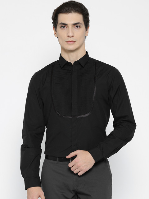 

Blackberrys Men Black Slim Fit Solid Partywear Shirt