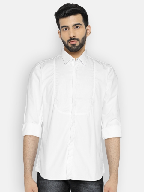 

Blackberrys Men White Slim Fit Solid Casual Shirt