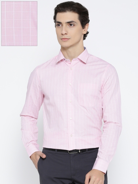 

Blackberrys Men Pink & White Slim Fit Checked Formal Shirt