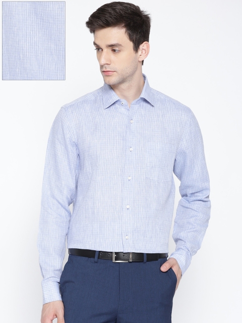 

Blackberrys Men Blue Smart Fit Checked Semiformal Shirt