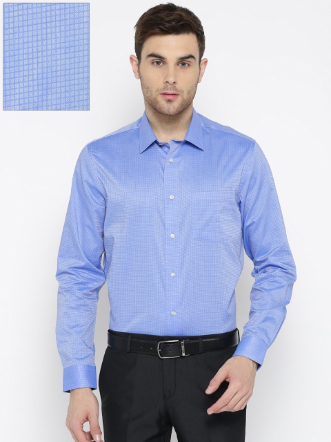 

Blackberrys Men Blue Smart Fit Self-Checked Formal Shirt