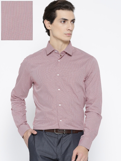 

Blackberrys Men Maroon & White Slim Fit Checked Formal Shirt