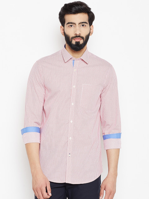 

Blackberrys Men Red & White Slim Fit Checked Casual Shirt