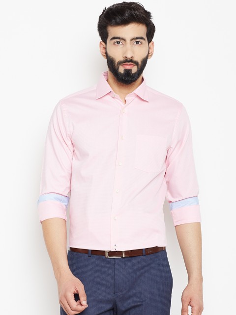 

Blackberrys Men Pink Solid Smart Casual Shirt