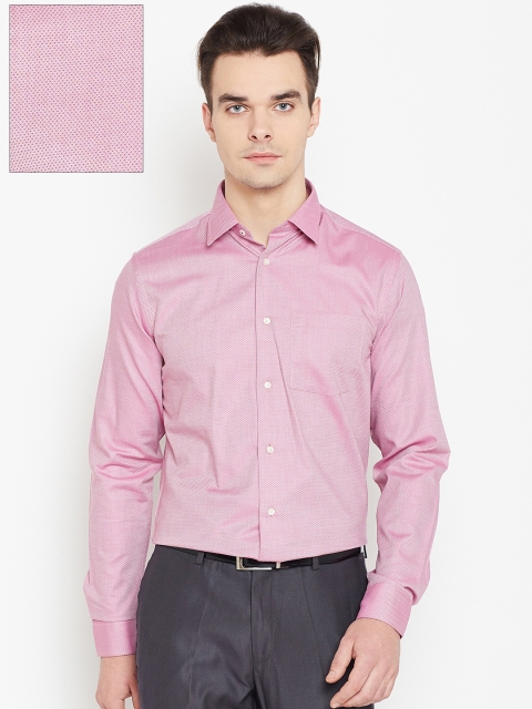 

Blackberrys Men Pink Slim Fit Self-Design Formal Shirt