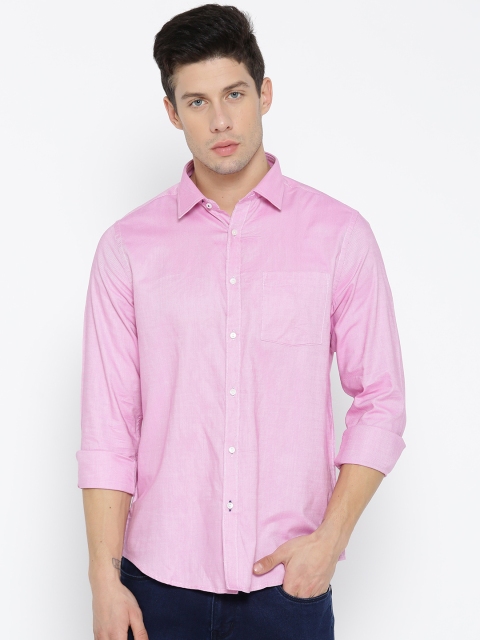 

Blackberrys Men Pink Slim Fit Self Design Casual Shirt