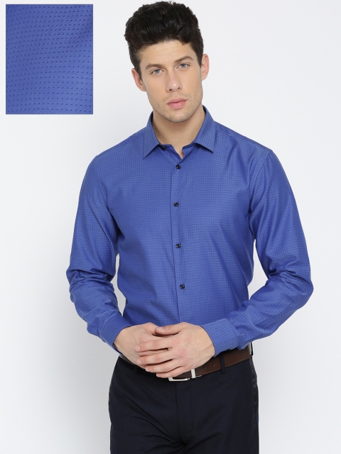 

Blackberrys Men Blue Slim Fit Self-Design Formal Shirt