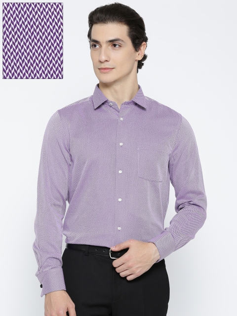 

Blackberrys Men Purple & White Slim Fit Self Design Formal Shirt