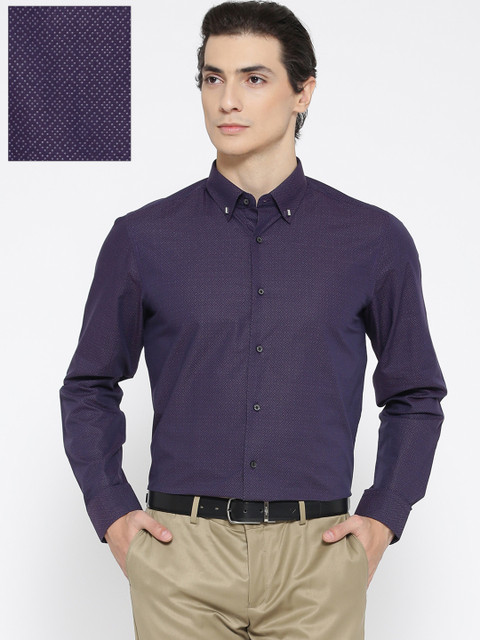 

Blackberrys Men Purple Slim Fit Printed Formal Shirt