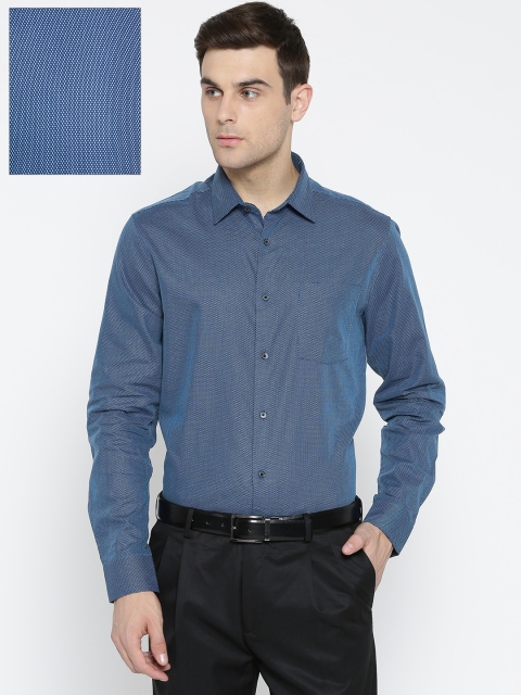 

Blackberrys Men Blue Slim Fit Self Design Formal Shirt