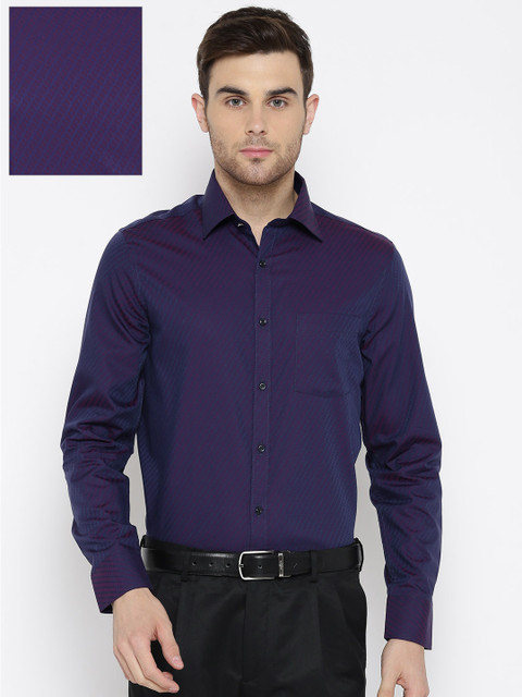 

Blackberrys Men Purple & Burgundy Slim Fit Self-Design Formal Shirt