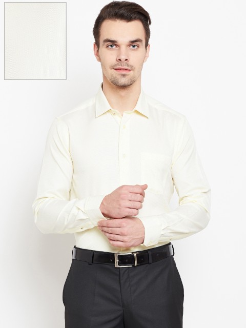 

Blackberrys Men Yellow Smart Fit Self-Design Formal Shirt