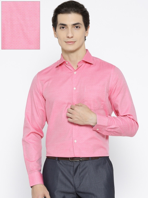 

Blackberrys Men Pink & White Slim Fit Self-Design Formal Shirt