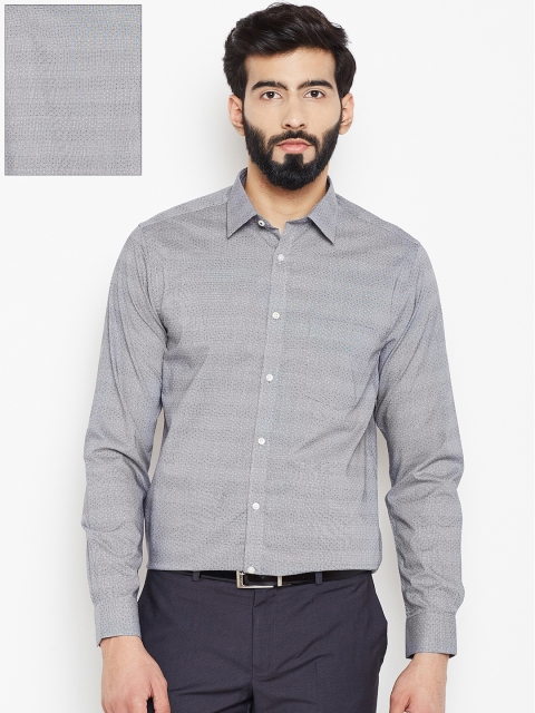 

Blackberrys Men Grey Slim Fit Self-Design Formal Shirt