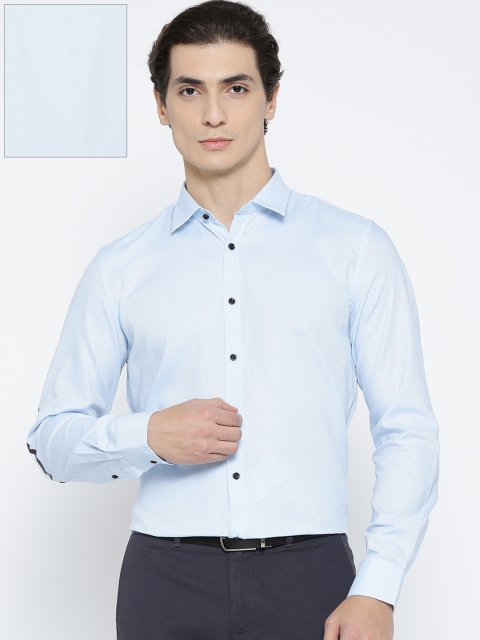 

Blackberrys Men Blue Slim Fit Self-Design Formal Shirt