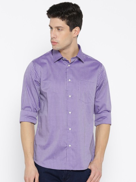 

Blackberrys Men Purple Slim Fit Patterned Casual Shirt