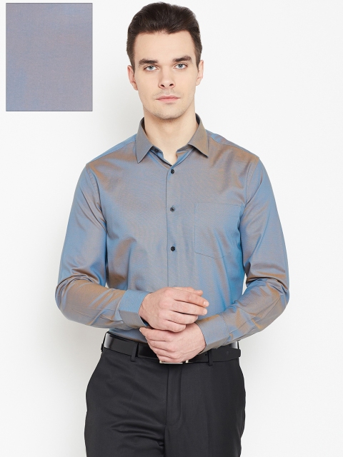 

Blackberrys Men Blue Dual-Toned Slim Fit Solid Formal Shirt