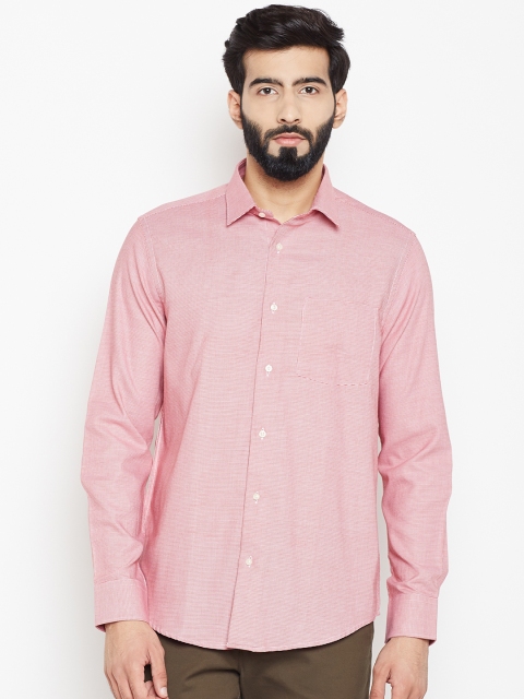

Blackberrys Men Red & White Self-Design Casual Shirt