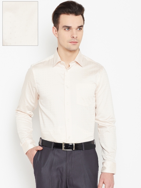

Blackberrys Men Peach-Coloured Slim Fit Self-Design Formal Shirt