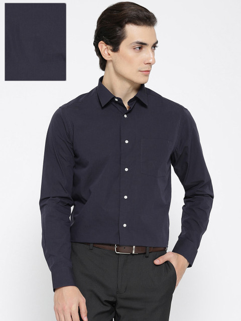 

Blackberrys Men Navy Slim Fit Solid Formal Shirt, Navy blue