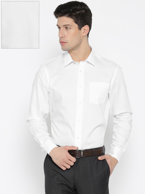 

Blackberrys Men White Smart Fit Self Design Formal Shirt