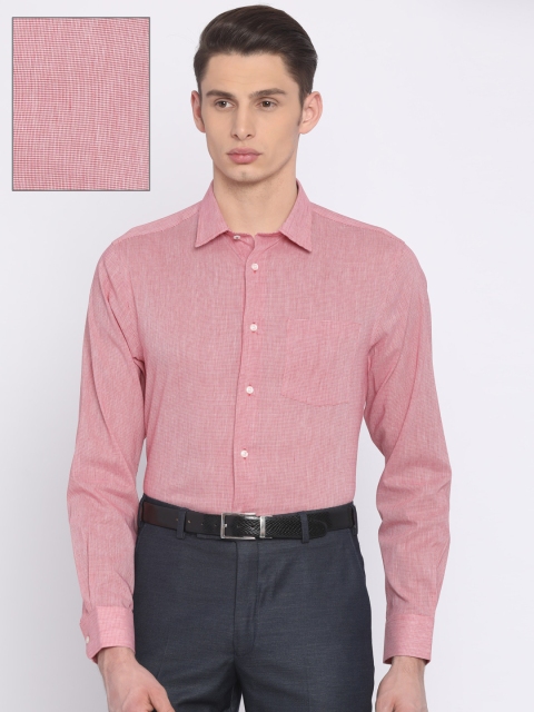 

Blackberrys Men Red & White Slim Fit Self-Design Formal Shirt