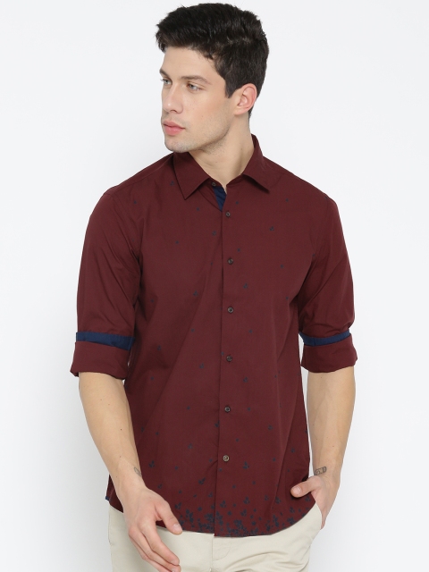 

Blackberrys Men Maroon Slim Fit Printed Casual Shirt