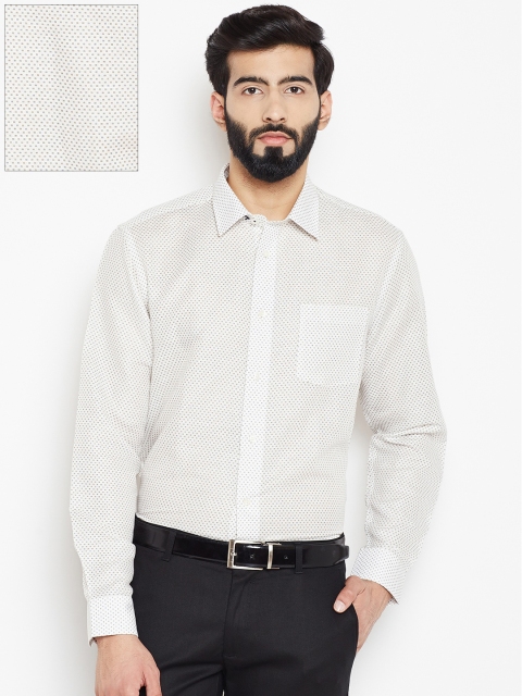 

Blackberrys Men White & Black Regular Fit Printed Formal Shirt