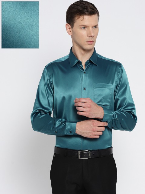 

Blackberrys Men Blue Solid Sheen Party Shirt