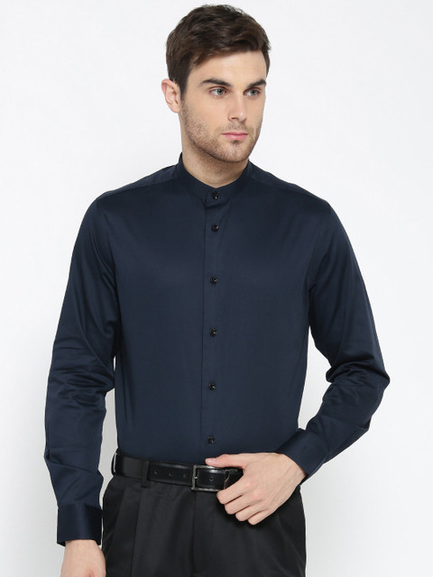 

Blackberrys Men Navy Slim Fit Solid Formal Shirt, Navy blue