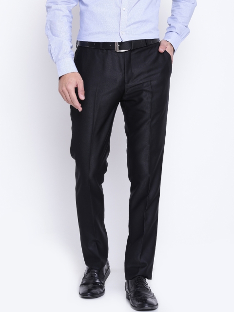 

Blackberrys Men Black Sharp Fit Solid Formal Trousers