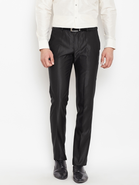 

Blackberrys Men Black Regular Fit Solid Formal Trousers