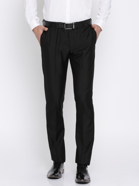 

Blackberrys Men Black Sharp Regular Fit Solid Formal Trousers