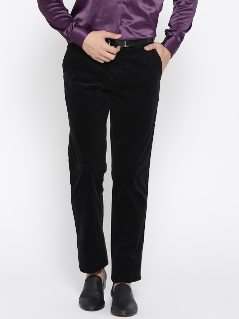 

Blackberrys Men Black Slim Fit Solid Smart Casual Trousers