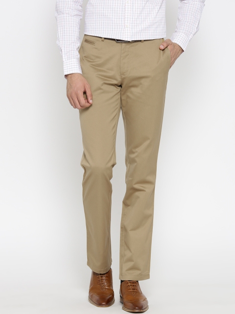 

Blackberrys Men Khaki Solid Smart Casual Trousers