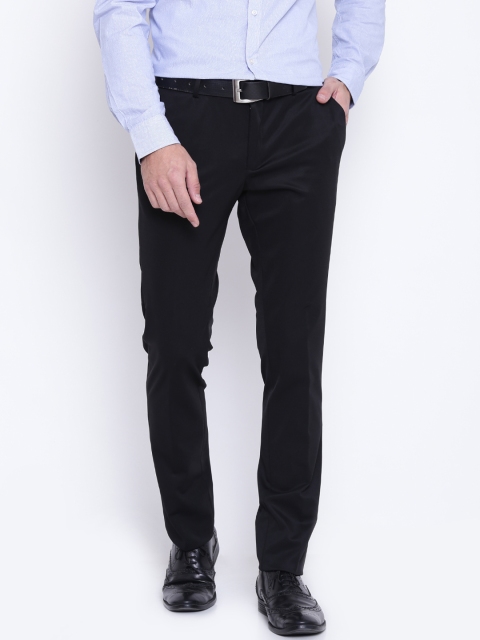 

Blackberrys Men Black Solid Formal Trousers