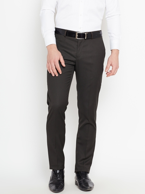

Blackberrys Men Brown Regular Fit Solid Formal Trousers